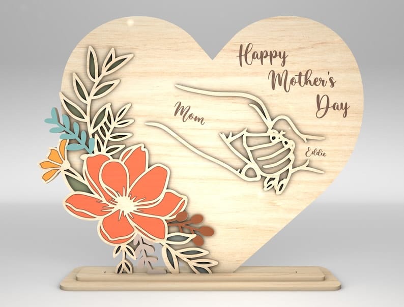 MOTHER'S DAY wooden personalized plaque Design 1