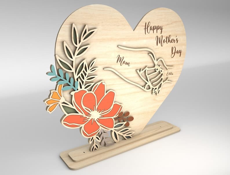 MOTHER'S DAY wooden personalized plaque Design 1