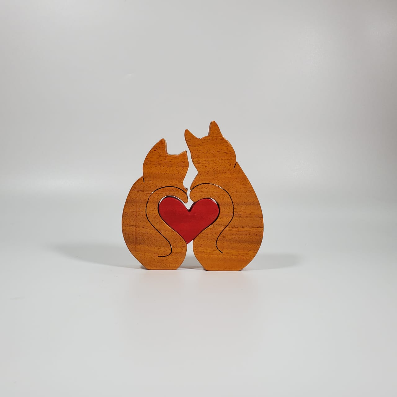 Cat couple wooden keepsake