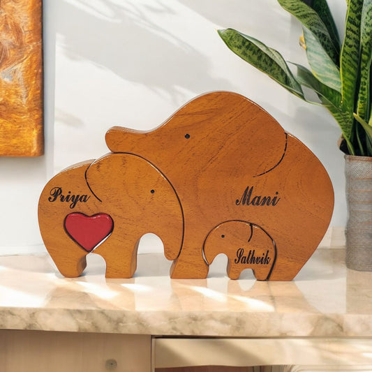 Elephant family with one kid (Design 2)